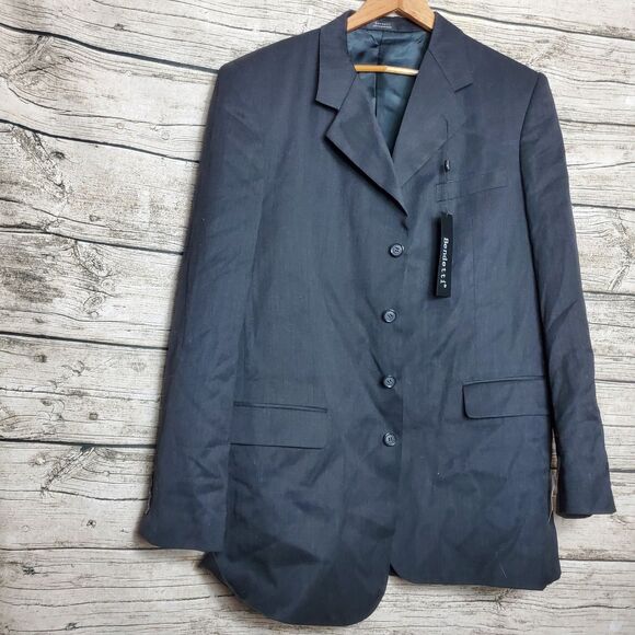 Bendetti Charcoal Blazer Size 44L 100% Virgin Wool NWT - Picture 1 of 11